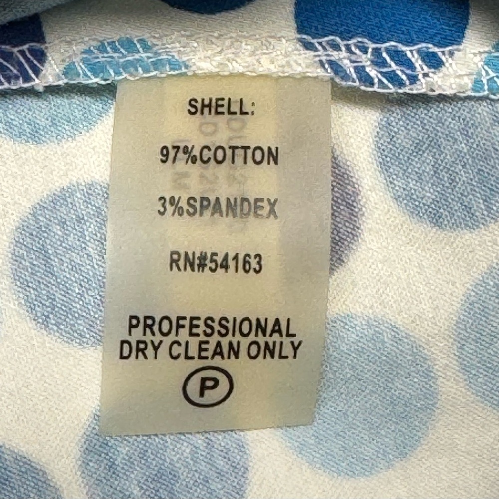 Calvin Klein Retro Blue Polka Dot Fit & Flare Dress Sleeveless Belted Size 6 - Picture 12 of 12